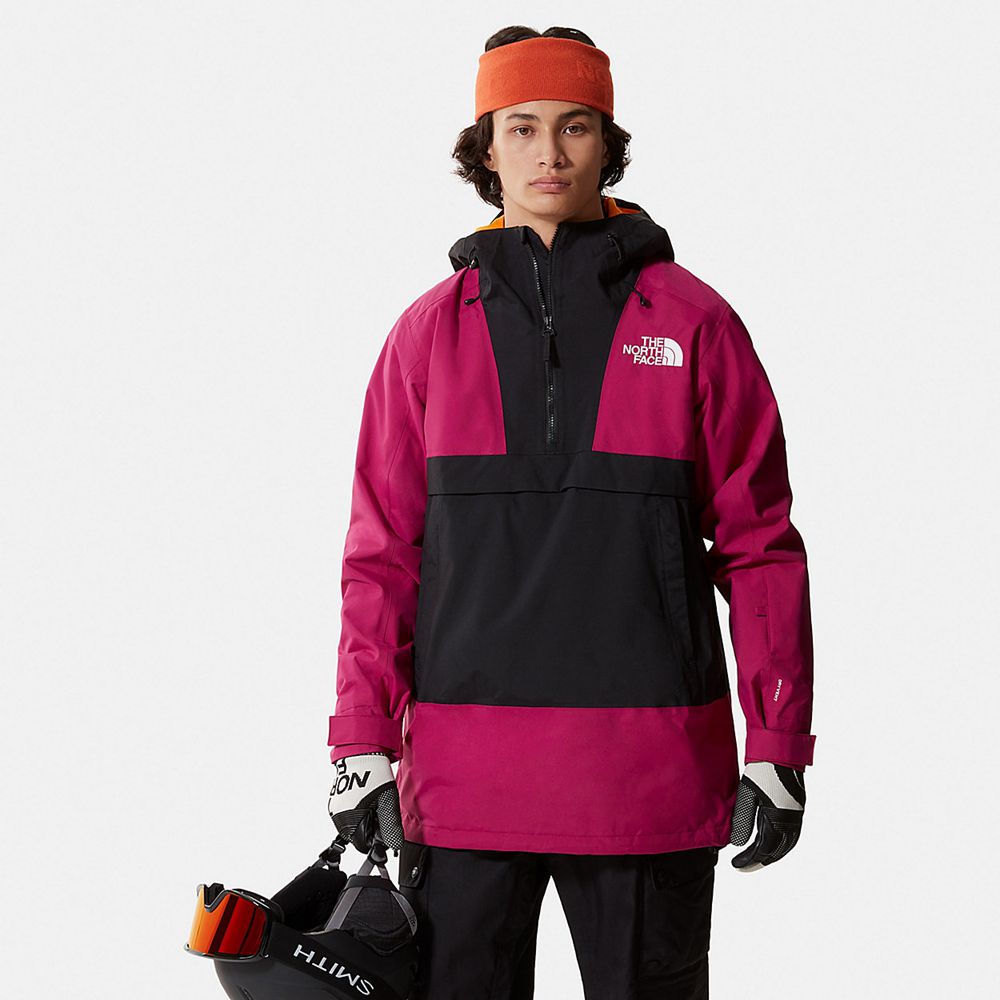 The North Face Ski Jacket Mens Australia - The North Face Silvani Anorak Purple Red / Black Skiing A